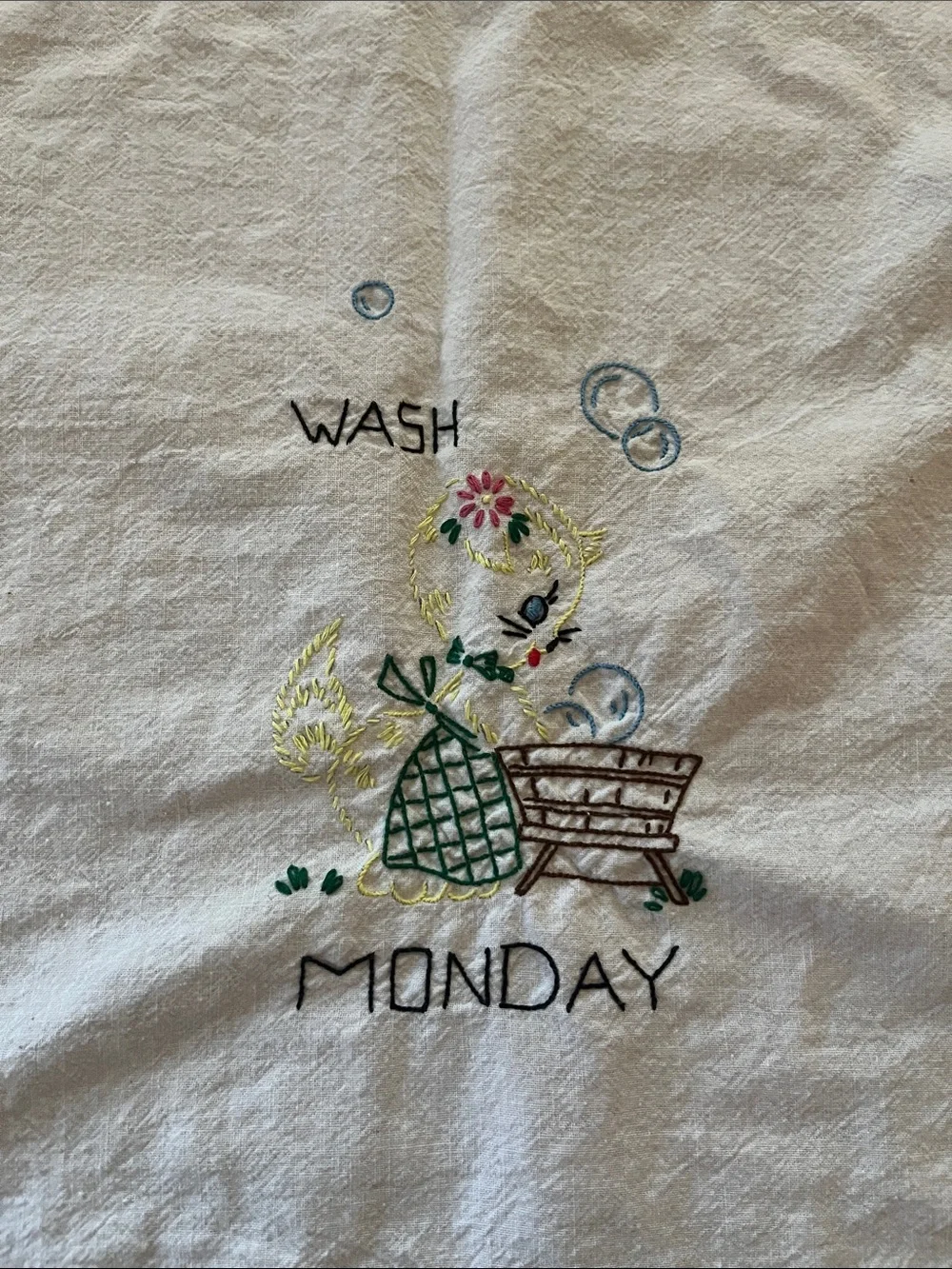 Vintage “Wash Monday” Decorative Towel